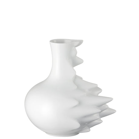 Vaso Fast Rosenthal in porcellana bianca design dinamico 22 cm