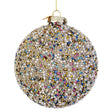 Sfera di Natale Bizzotto in vetro con perle e rubini 10 cm