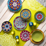 EXCELSA Mandala Etno Servizio Tavola Piatti Set 18 Pezzi Porcellana Multicolore