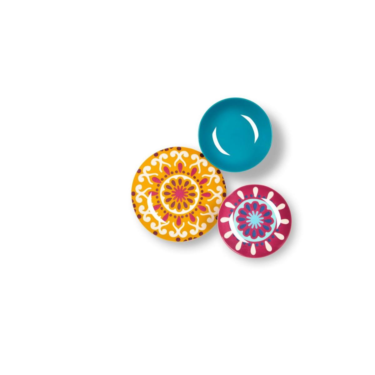 EXCELSA Mandala Etno Servizio Tavola Piatti Set 18 Pezzi Porcellana Multicolore