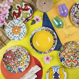 EXCELSA Lisbona Servizio Tavola Piatti Set 18 Pezzi Porcellana Multicolore