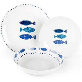Servizio piatti Ocean Excelsa in porcellana decorata 18 pezzi
