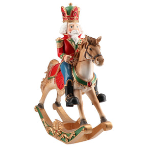 Schiaccianoci soldatino su cavallo Timstor in poliresina 45 cm