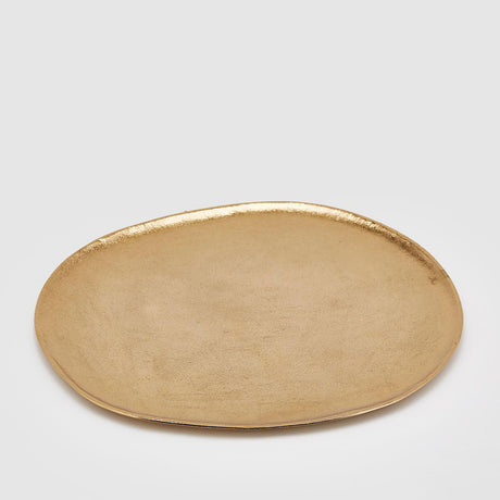 Vassoio decorativo EDG in metallo dorato con bordi irregolari 36x32 cm