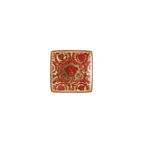 Ciotola Medusa Garland Versace in porcellana rossa con decori oro 12x12 cm