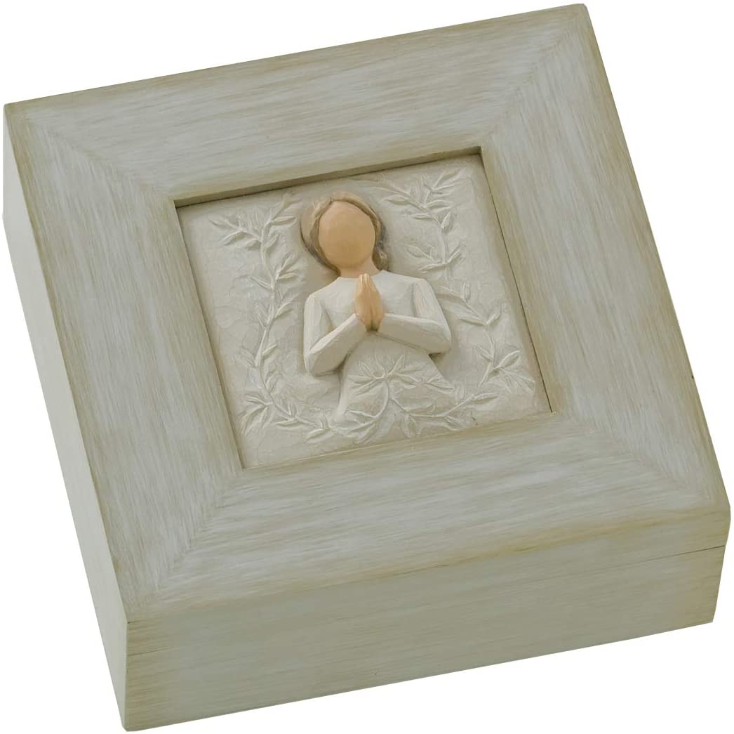 WILLOW TREE Scatola Box Porta Oggetti Un Albero Una Preghiera 13,5x13,5cm Resina