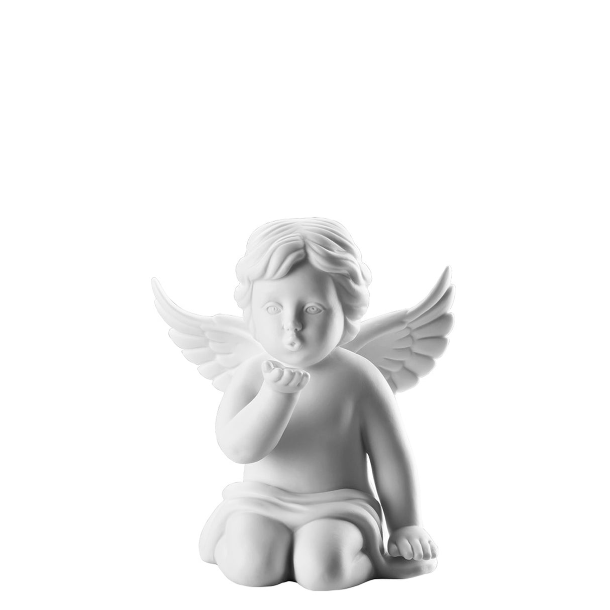 Statuina Angelo Baciamano Rosenthal in porcellana bianca 10,7x9,1 cm
