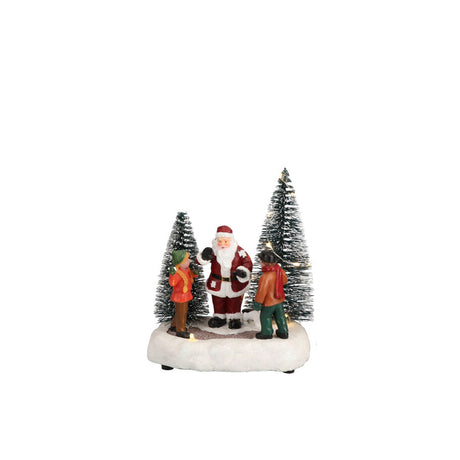 Villaggio di Natale Timstor in plastica innevato con luci LED 14 cm