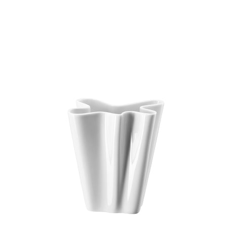 Vaso Flux Rosenthal in porcellana bianca dal design fluido 14,7 cm