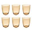 Set 6 bicchieri acqua Prismia Rose & Tulipani in pasta di vetro ambra