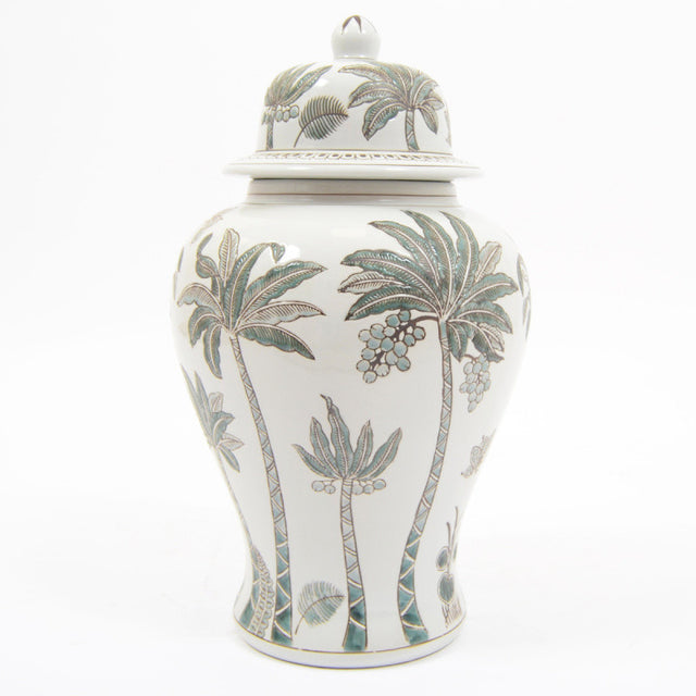 Potiche Abeliana Drimmer in ceramica con decorazioni dorate 37 cm