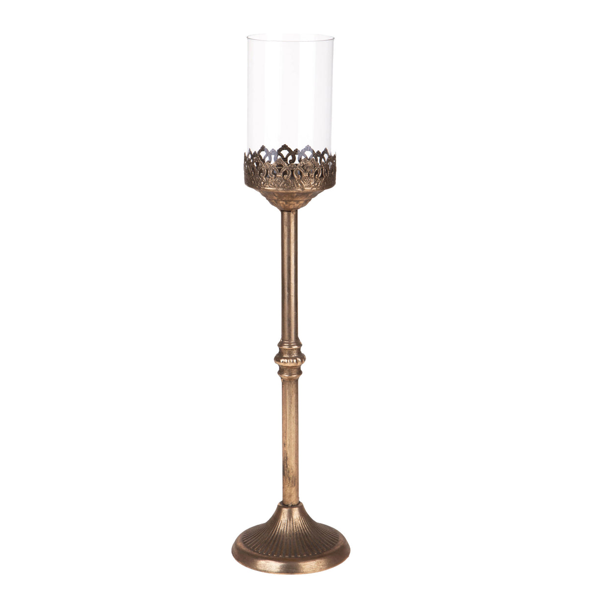 Candelabro Liberty Bianchi Dino in metallo finitura champagne 55 cm