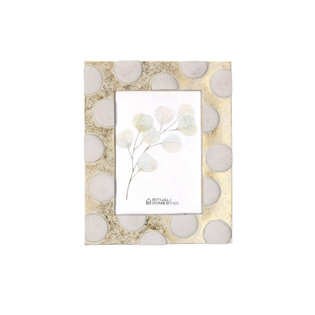 Portafoto TiGuardo Rituali Domestici in resina oro a pois 10x15 cm