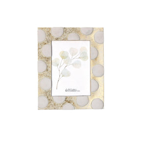 Portafoto TiGuardo Rituali Domestici in resina oro a pois 10x15 cm