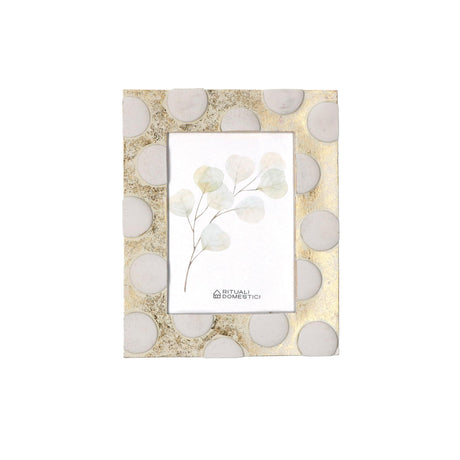 Portafoto TiGuardo Rituali Domestici in resina oro a pois 10x15 cm