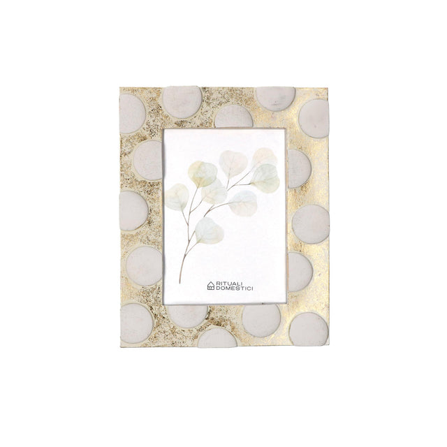 Portafoto TiGuardo Rituali Domestici in resina oro a pois 10x15 cm