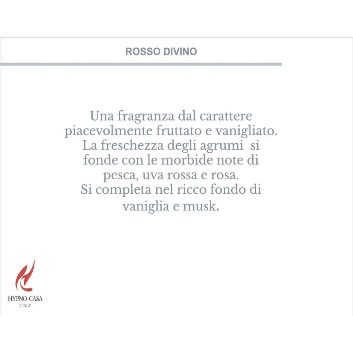 HYPNO CASA - Diffuser Perfumer with Sticks Rosso Divino Eco 250ml