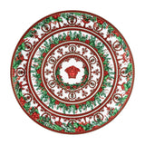 Piatto di Natale I Love Baroque Versace in porcellana decoro rosso e verde