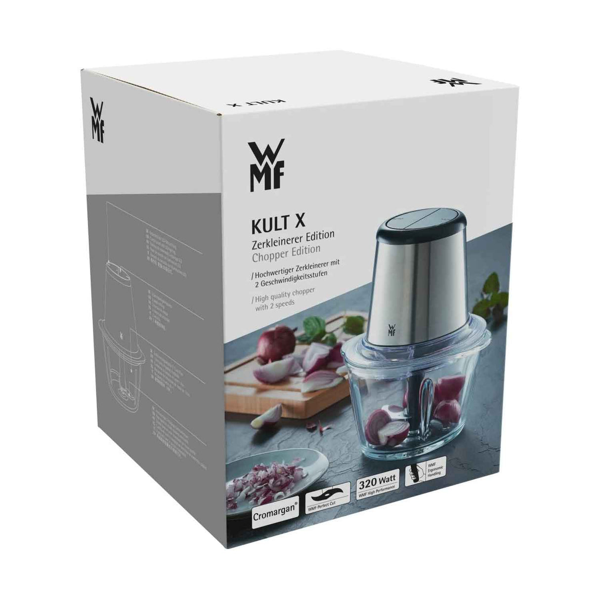 WMF Kult X Tritatutto Elettrico con Contenitore in Vetro 320W 2 Velocità