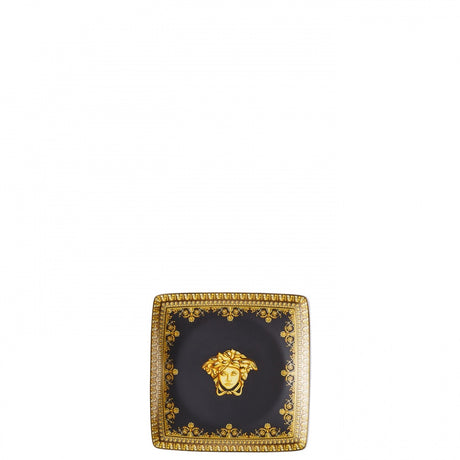 Coppetta Baroque Nero Versace in porcellana decoro oro e nero 12 cm