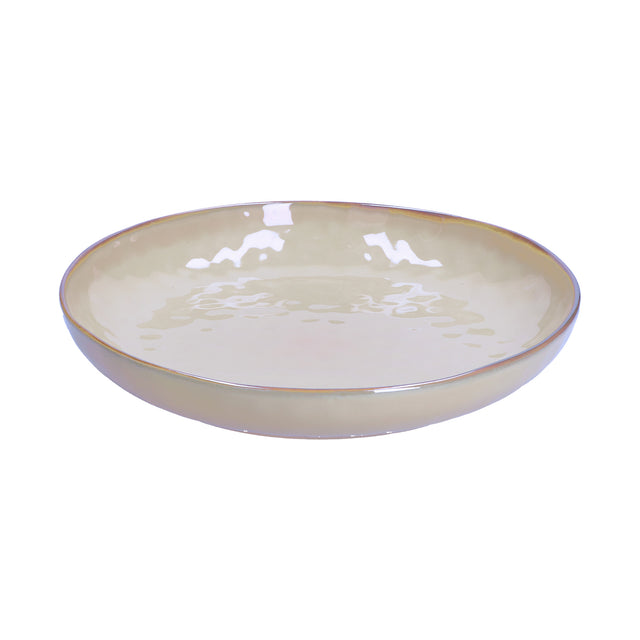 Piatto Gourmet Concerto Rose & Tulipani in stoneware con bordo dorato 30 cm