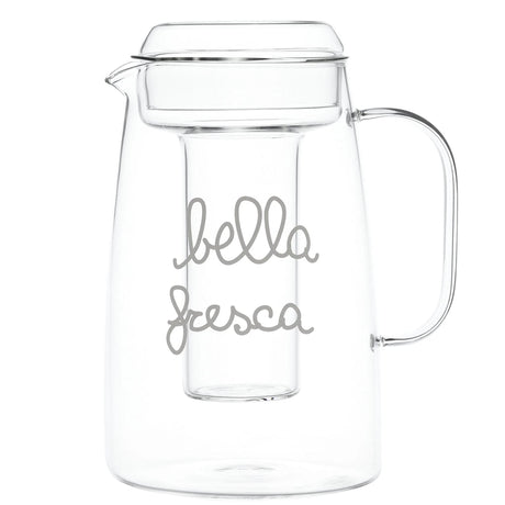 Brocca con portaghiaccio Simple Day in vetro borosilicato trasparente 2L