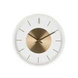 Orologio da parete Bizzotto Jordy in metallo bianco e dettagli oro 30 cm