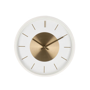 Orologio da parete Bizzotto Jordy in metallo bianco e dettagli oro 30 cm