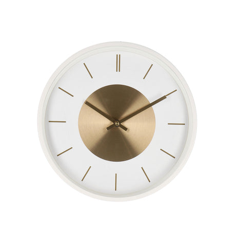 Orologio da parete Bizzotto Jordy in metallo bianco e dettagli oro 30 cm