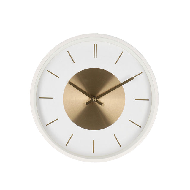 Orologio da parete Bizzotto Jordy in metallo bianco e dettagli oro 30 cm