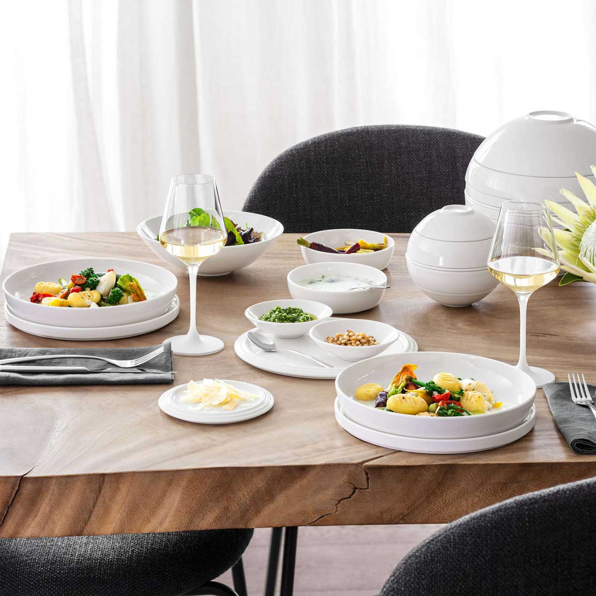 VILLEROY & BOCH Iconic La Boule Servizio Tavola Piatti Porcellana Bianco