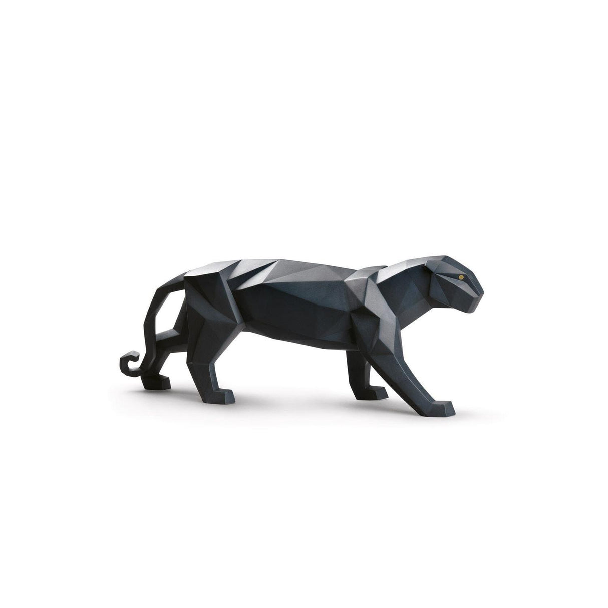 Scultura Pantera Lladrò in porcellana nera opaca collezione Origami 50 cm