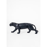 LLADRO' Scultura Pantera Nero Opaco 19x50cm Porcellana