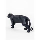 LLADRO' Scultura Pantera Nero Opaco 19x50cm Porcellana