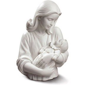 Statuina Madre con Bambino NAO in porcellana decorata 27x18 cm