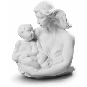 Statuina Madre con Bambino NAO in porcellana decorata 33x26 cm