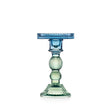 Candeliere Atena Emò Italia in vetro colorato verde e blu 18 cm