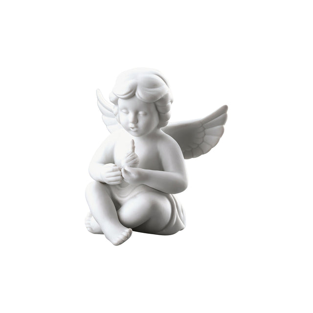 Statuina Angioletto con Torta Rosenthal in porcellana decorata 10x9 cm