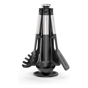 Set utensili cucina Joseph Joseph in silicone con supporto girevole 5 pezzi