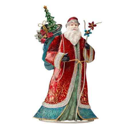 Decorazione Babbo Natale Noel in metallo multicolore 36 cm