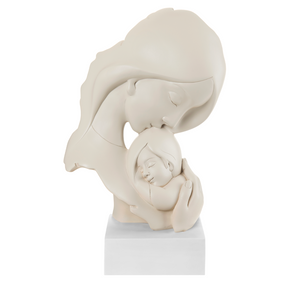 Scultura Maternità Bongelli Preziosi in marmorino bianco 34 cm