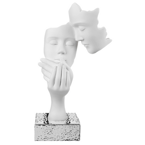 Scultura coppia innamorati Bongelli Preziosi in marmorino base argento 39 cm
