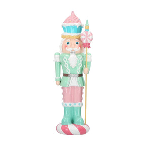 Schiaccianoci Pasticciere Timstor in poliresina con decori pastello 35,5 cm