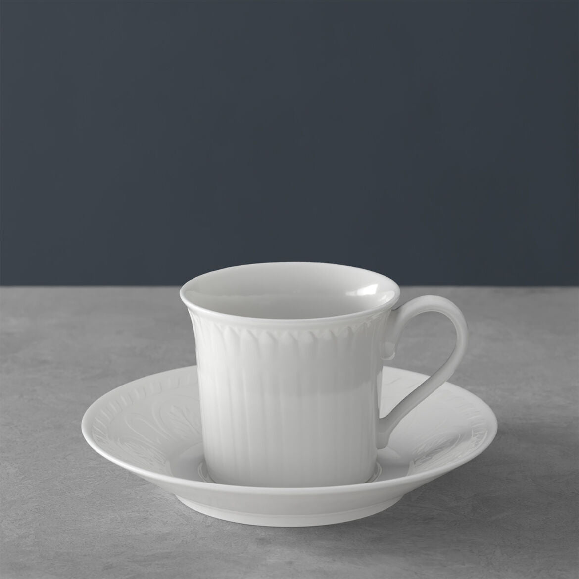 Set tazza tè Cellini Villeroy & Boch in porcellana bianca con rilievi 200ml