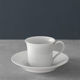 Set tazza tè Cellini Villeroy & Boch in porcellana bianca con rilievi 200ml