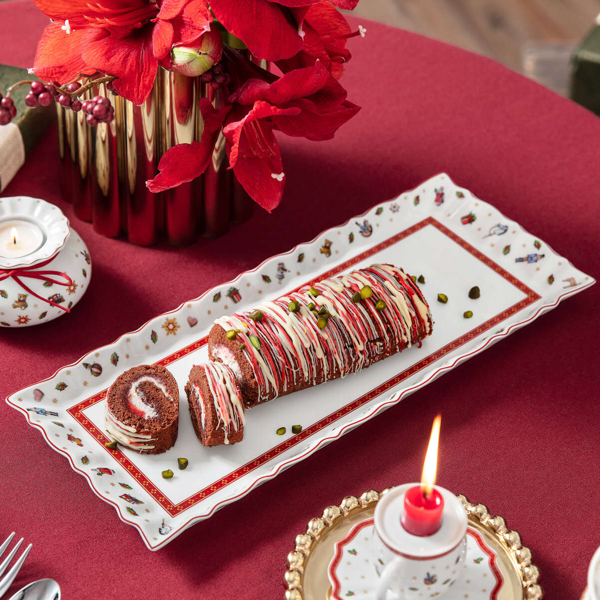 VILLEROY & BOCH Toy's Delight Vassoio Rettangolare Natalizio 38,5x15,5cm Porcellana