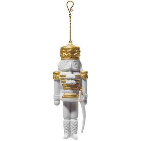 Ornamento Schiaccianoci Lladrò in porcellana opaca con dettagli oro 16 cm