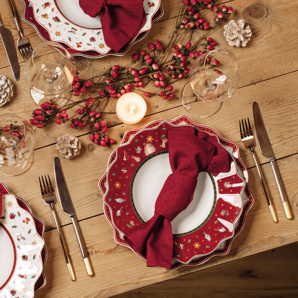 VILLEROY & BOCH - Toy's Delight Piatto Piano Rosso 29cm Tavola Natalizia Natale