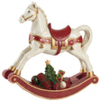 Cavallo a dondolo Villeroy & Boch in resina decorazione natalizia 32,5 cm