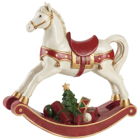 Cavallo a dondolo Villeroy & Boch in resina decorazione natalizia 32,5 cm